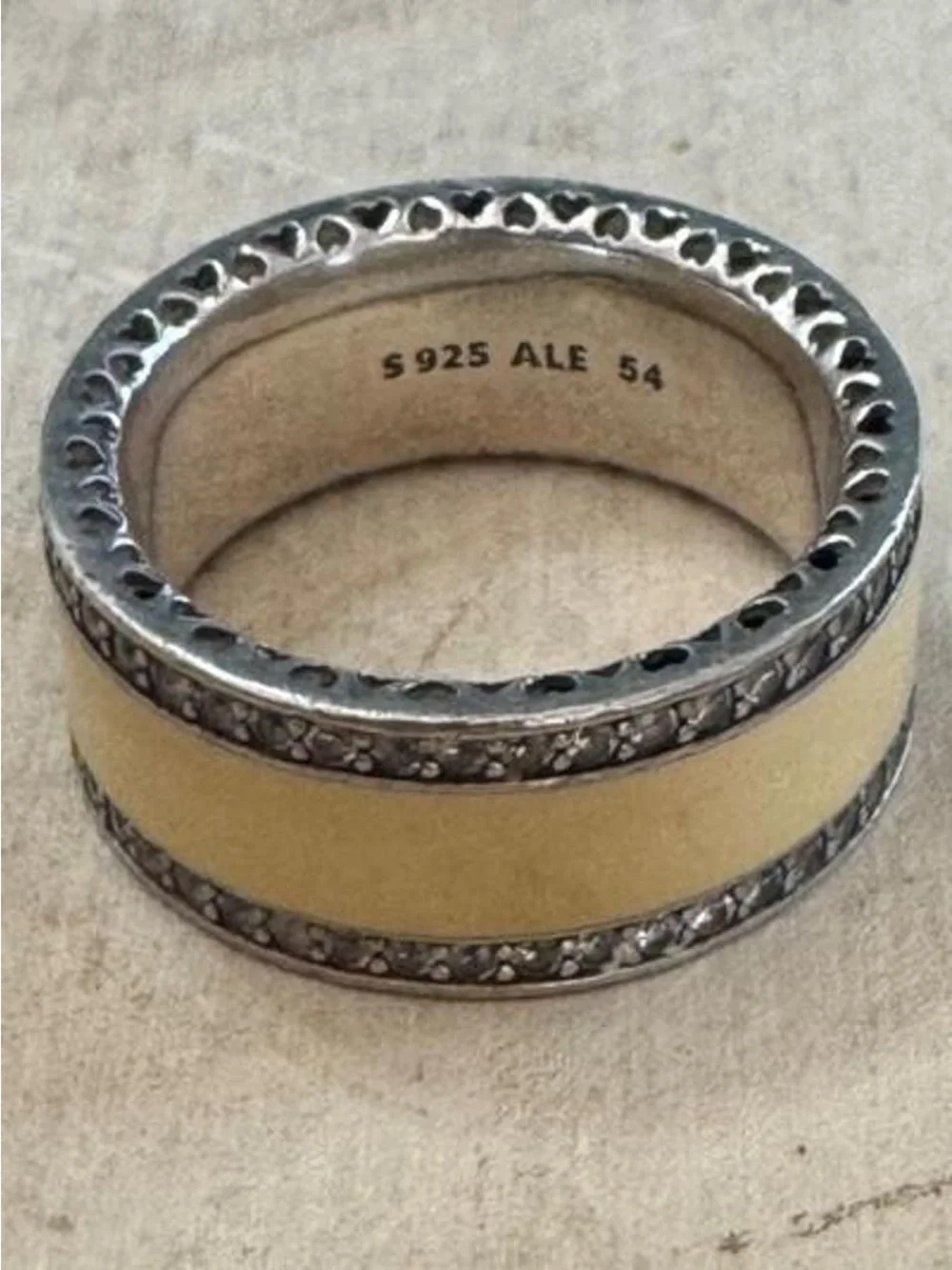 925 Sterling Silver Hearts of Pandora Enamel Ring Size 7